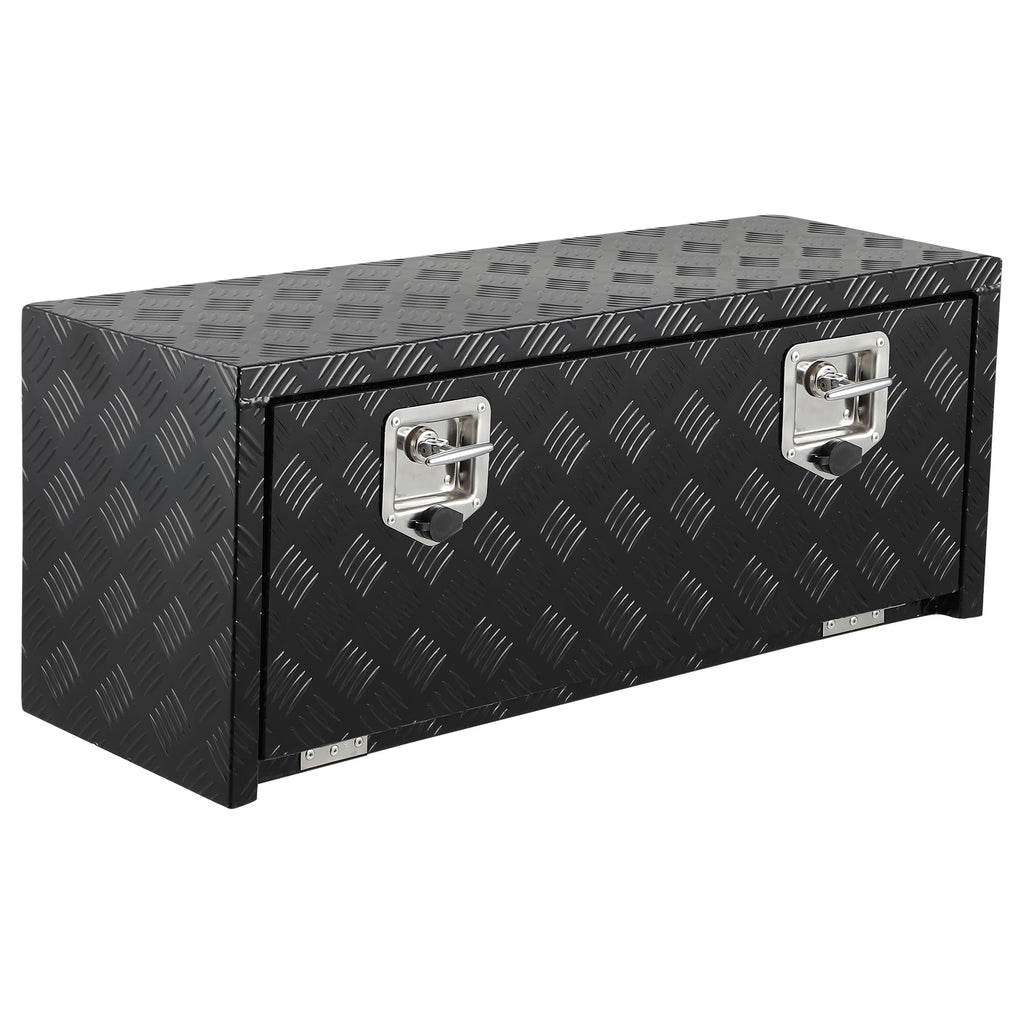 Garvee 36 Inch Heavy Duty Aluminum Tool Underbody Box, Waterproof Truck Storage Organizer Chest for Pickup Truck Bed, RV Trailer, Black