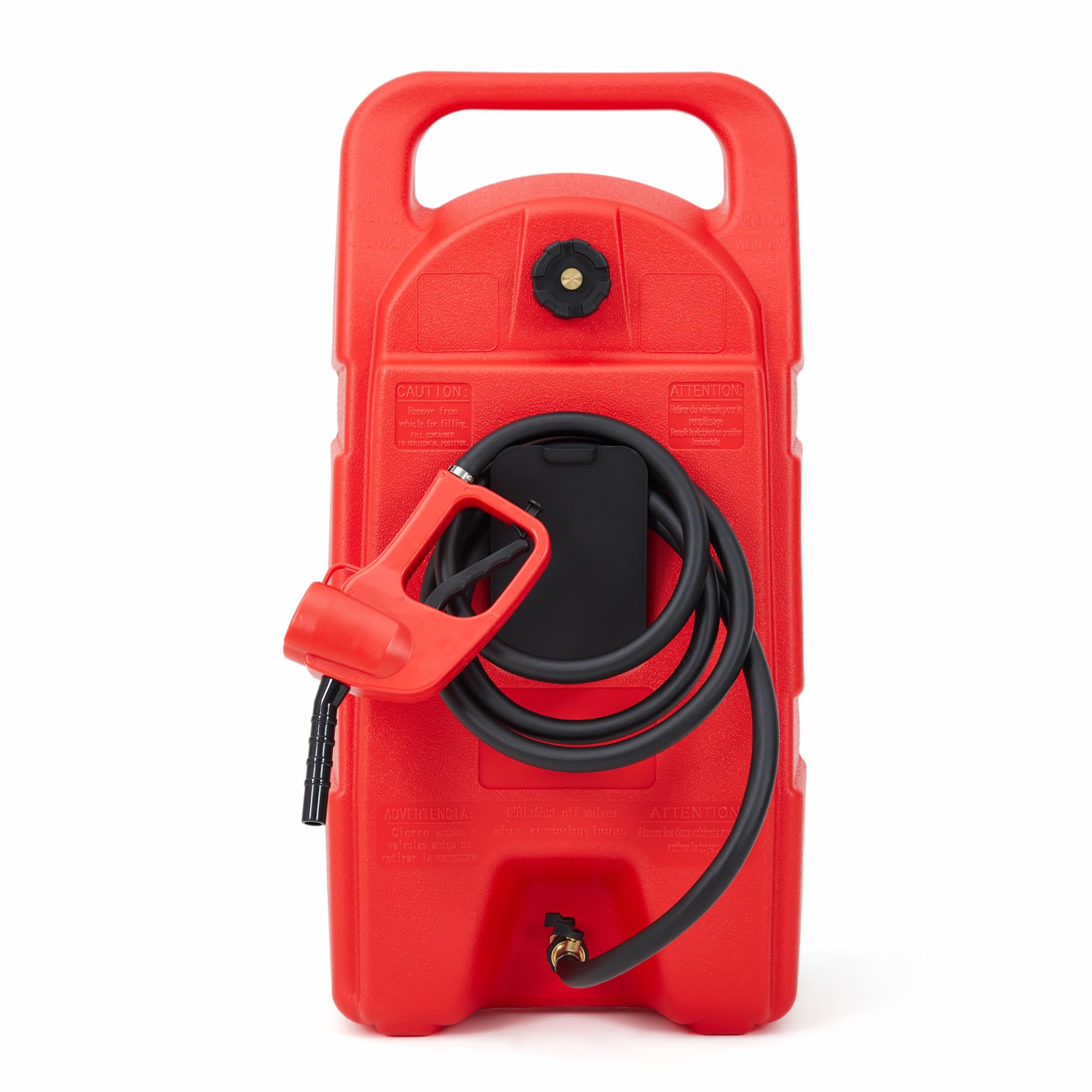 Garvee 15 Gallon Gas Can Heavy-Duty Fuel Tank With Manual Transfer Pump & 10FT Hose Portable Gas Caddy With Wheels Leak-Proof Gas Container For Lawn Mowers Cars Boats ATVs, Red
