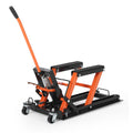 Garvee Hydraulic Motorcycle Lift Jack - 1500 lbs Capacity ATV Scissor Jack with 4.7"-14.57" Height Adjustment, Non-Slip Platform for Motorcycles, ATVs, and UTVs, Black Orange