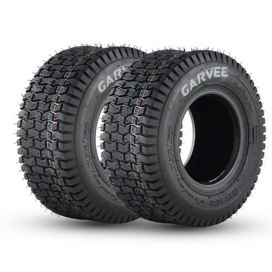 Garvee 2 Pack 13x5.00-6 Lawn Mower Tire V Pattern Tubeless for Lawn & Garden Riding Mower Tractor Golf Cart Utility Vehicles 4PR Black