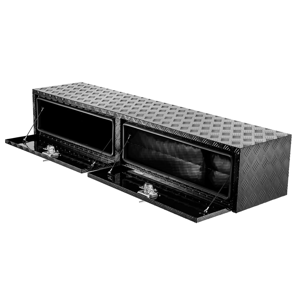 Garvee 72'' Truck Tool Box Heavy Duty Aluminum Storage Tool Box With Lock For Pickup Truck Bed RV Trailer, 72x16x13, Black