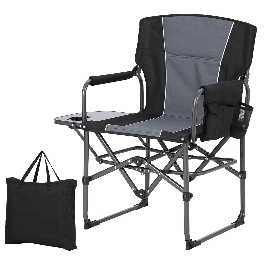 Garvee Camping Chair with Side Table & Storage, Portable Folding Chair for Lawn, Fishing, Sports Events, 400 LB Capacity