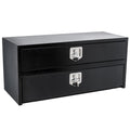 Garvee 48"x18"x20" Black Steel Truck Tool Box with Drawer, Two-Tier Organizer for Truck Bed, Waterproof, Secure Lock, Black