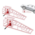 Garvee 2-Pack Hydraulic Car Ramps, 11000 lbs Capacity Low-Profile Car Lift with Adjustable Height (9.4"-13.34") for Trucks, Trailers, and Auto Repair in Garage, Pink