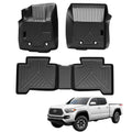 Garvee Custom Fit Floor Mats for Toyota Tacoma Double Cab 2018-2023,3 Pack TPE Floor Liners Compatible with 2018 2019 2020 2021 2022 2023 Toyota Tacoma