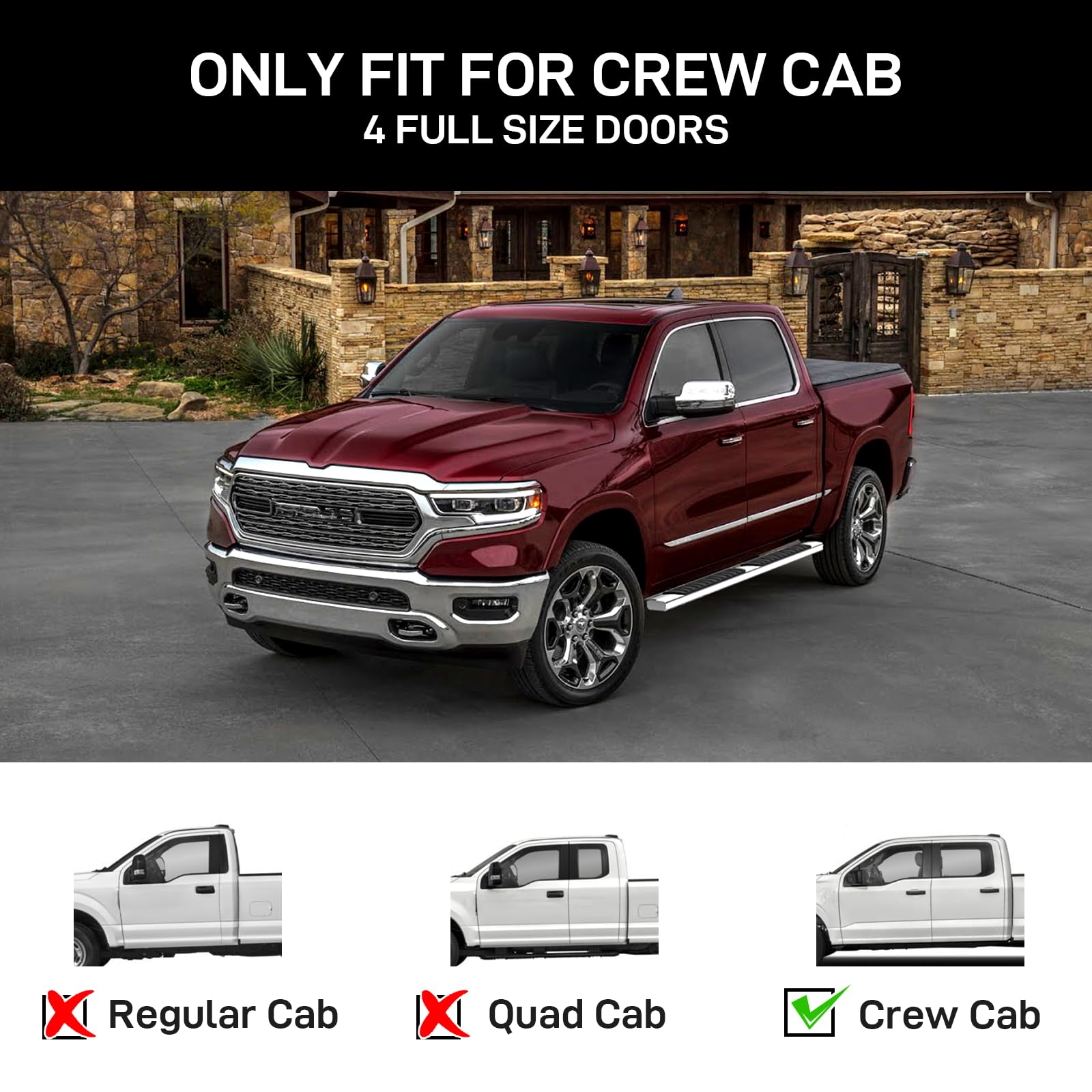 Garvee 6.5" Boards for 19-23 RAM 1500 Crew Cab New Body