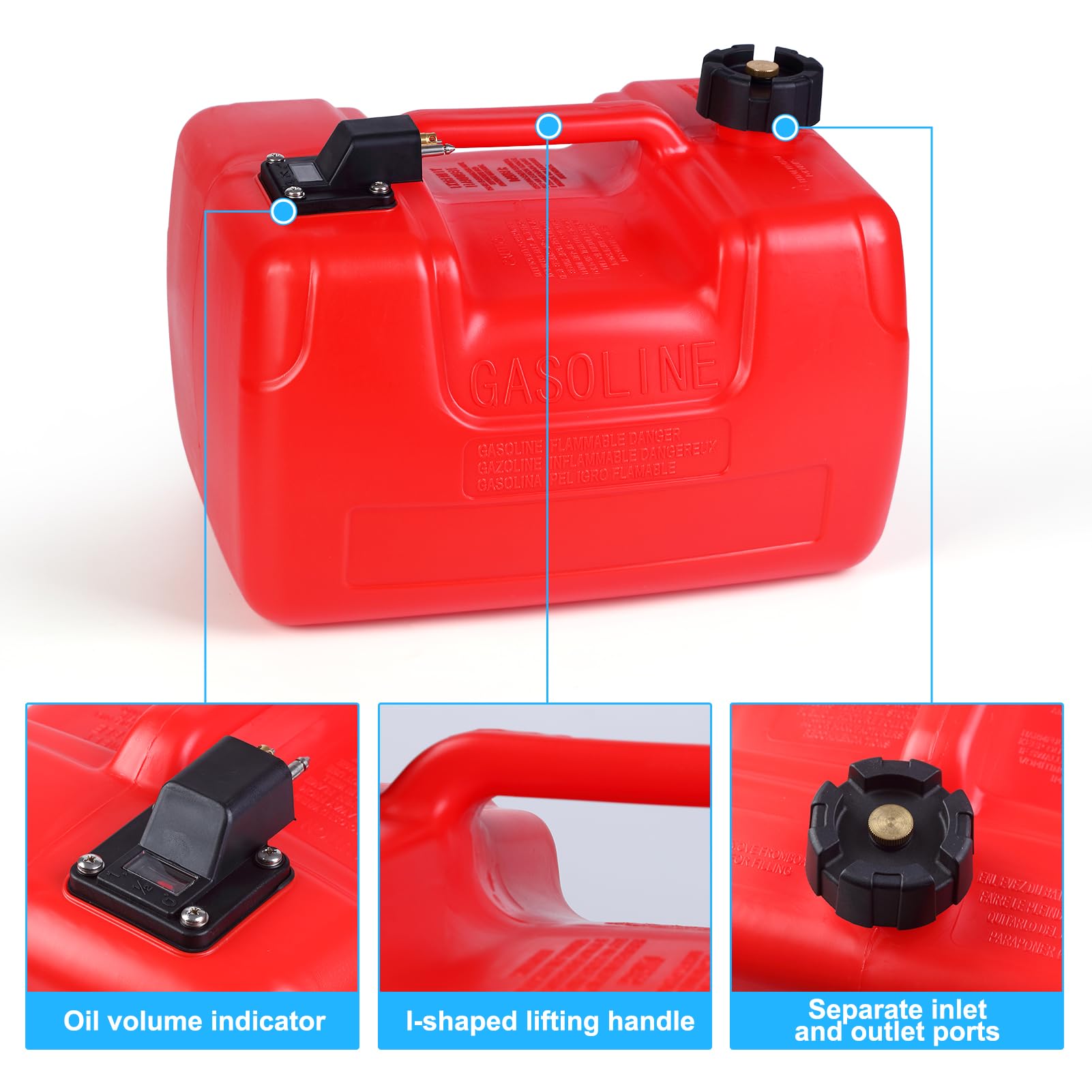Garvee 3 Gallon Portable Tank,Easy-to-Carry Replacement Fueling Tank With Handle