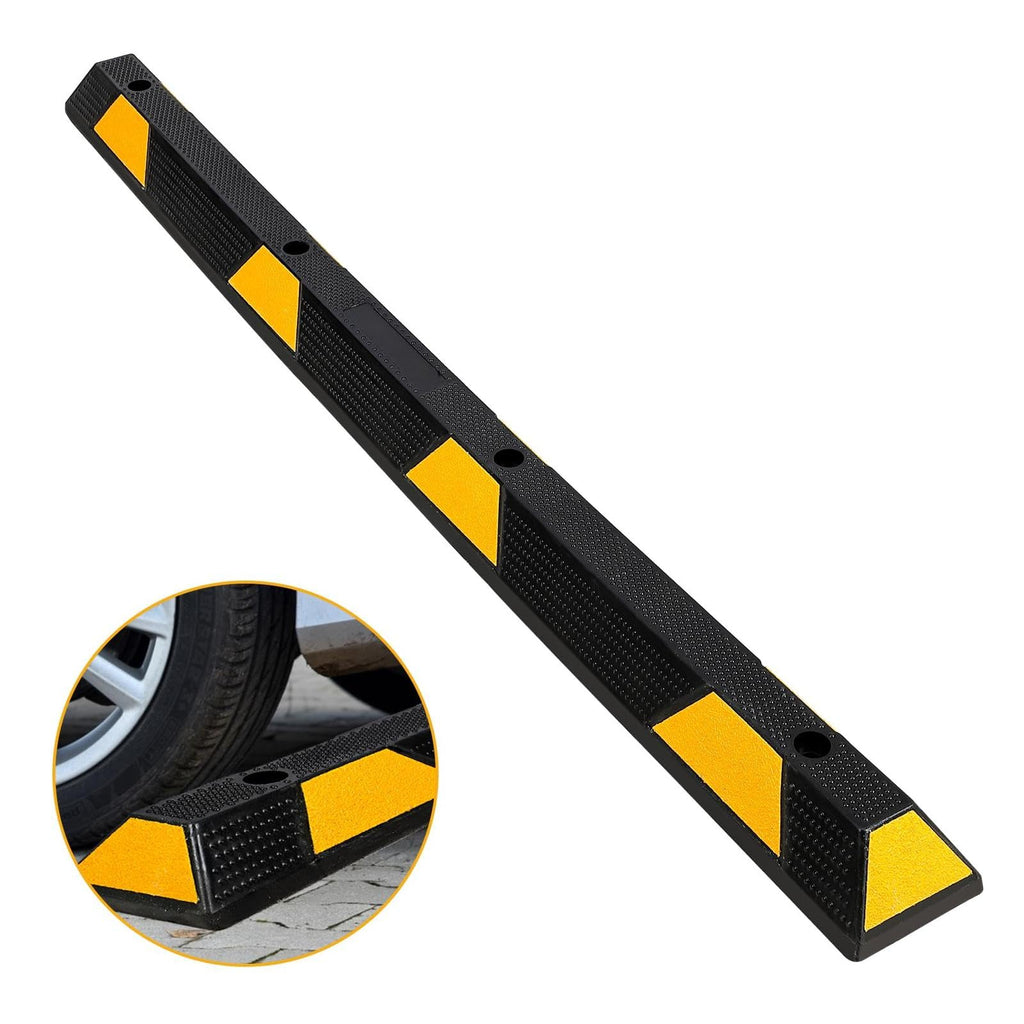 Garvee 72" Rubber Parking Lot Stopper for Vehicles - High Load Capacity, Versatile Usage - Protects Vehicles from Impact Damage - Easy Installation - Ideal for Various Surfaces