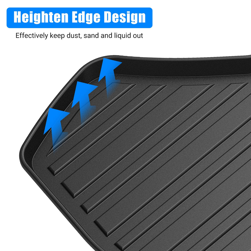 Garvee Trunk Mat Compatible with 2022-2025 Honda Civic, All Season Cargo Mat, Scratch-Resistant TPE, Waterproof, Black