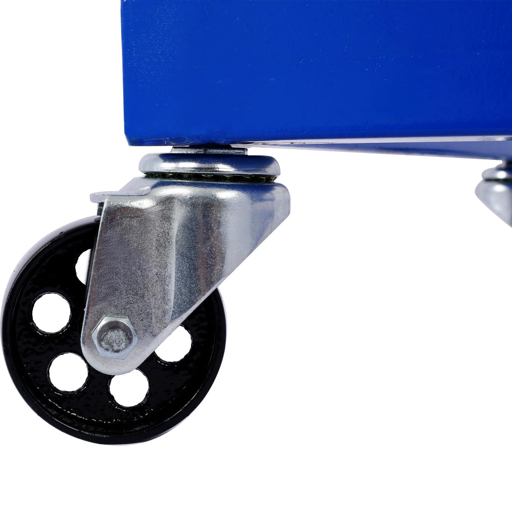 Garvee Motorcycle Engine Cradle Dolly - 1500 lbs Heavy-Duty Design with Rubber Pads, 360-Degree Swivel Wheels, Adjustable Width and Height for Four-Wheelers, Blue