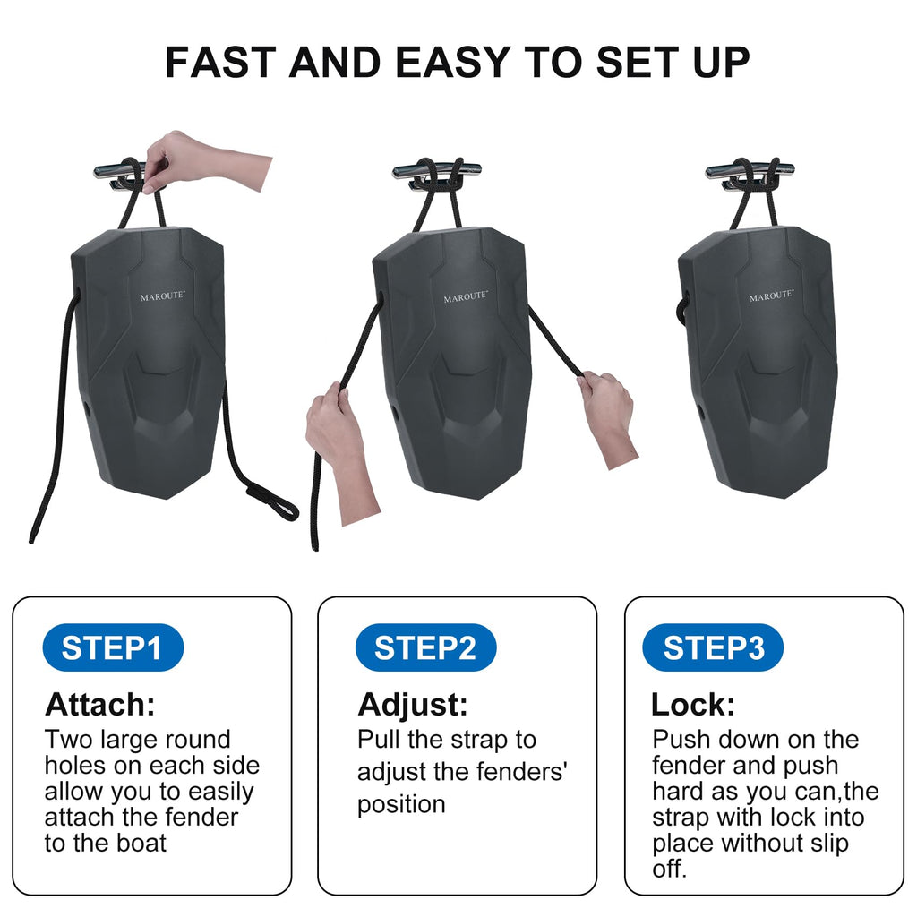 Garvee Boat Fenders UV-Resistant, Easy Install for Bass Boat, Jon Boat, Dock