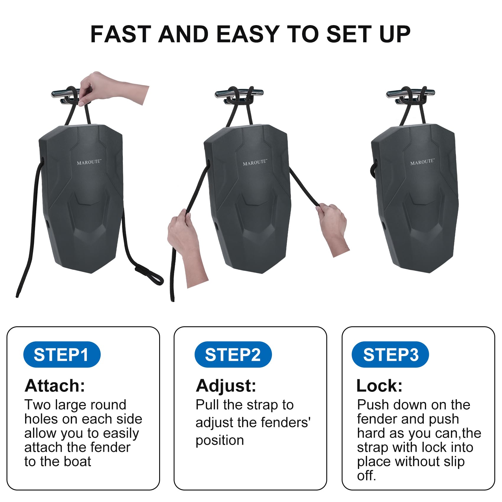 Garvee Boat Fenders UV-Resistant, Easy Install for Bass Boat, Jon Boat, Dock