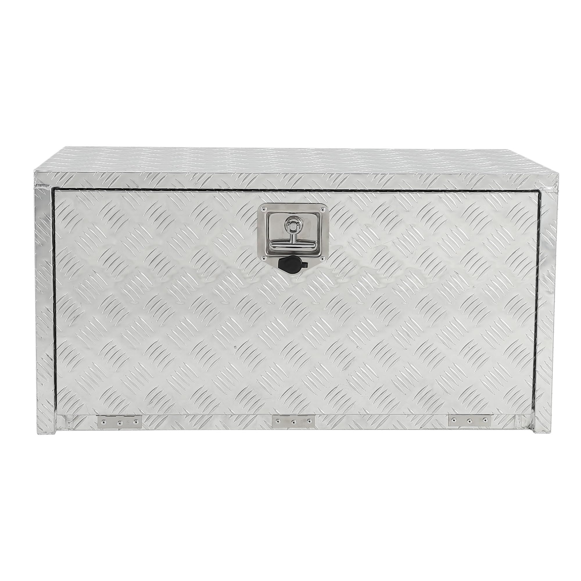 Garvee  24"X18" Heavy Duty Aluminum Tool Underbody Box Waterproof Truck Storage Organizer Chest for Pick Up Truck Bed RV Trailer, Silver