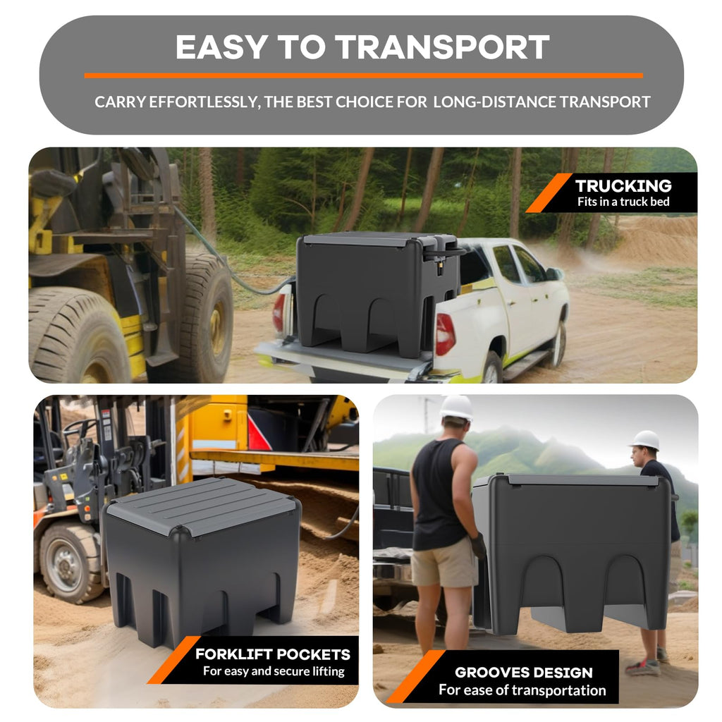 Garvee 48 Gallon Portable Diesel Fuel Tank with 12V Electric Transfer Pump, High Flow Rate 10 GPM, Durable Black Tank for Easy Diesel Transportation
