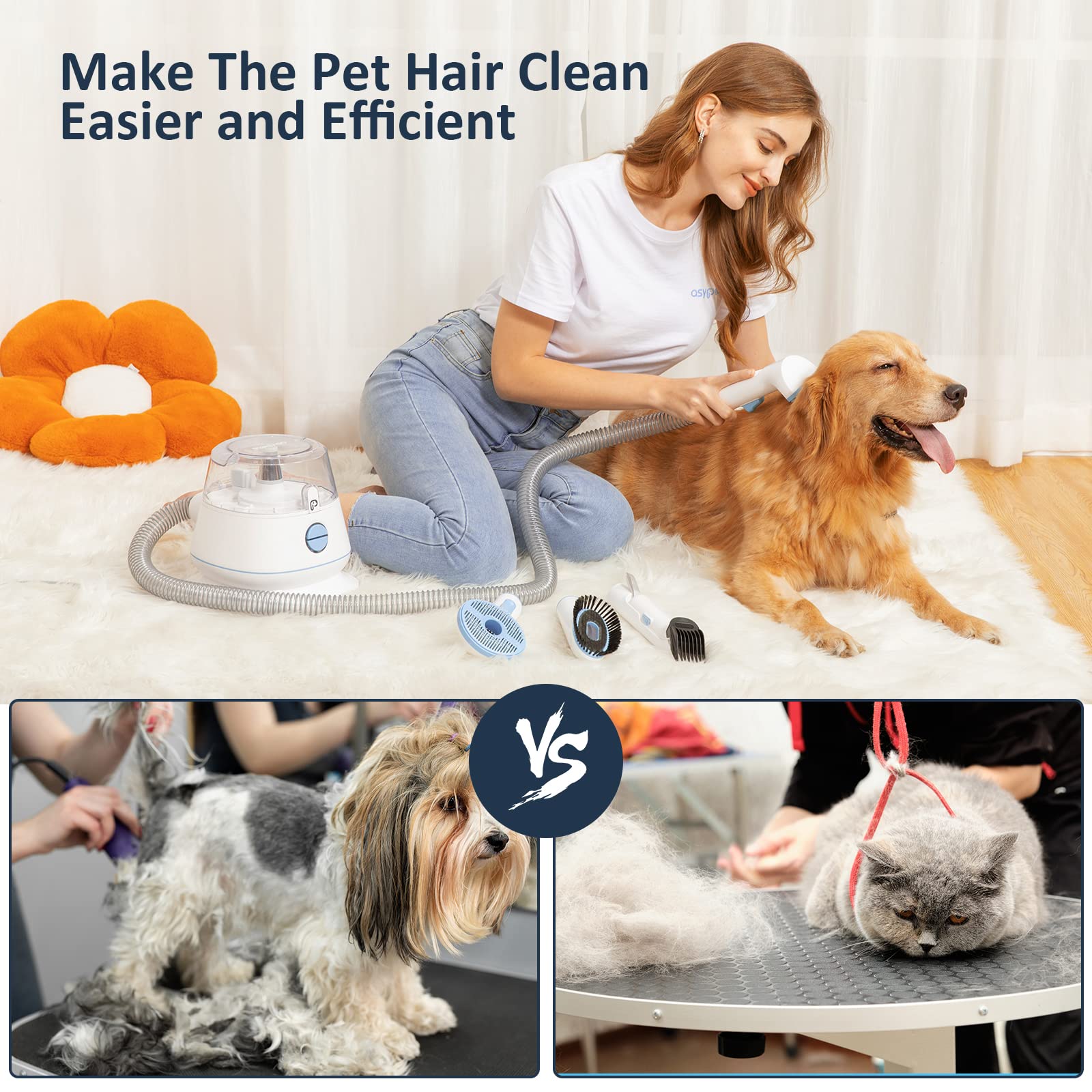 Garvee Dog Grooming Kit with 5 Professional Grooming Tools Pet Grooming Vacuum Kit