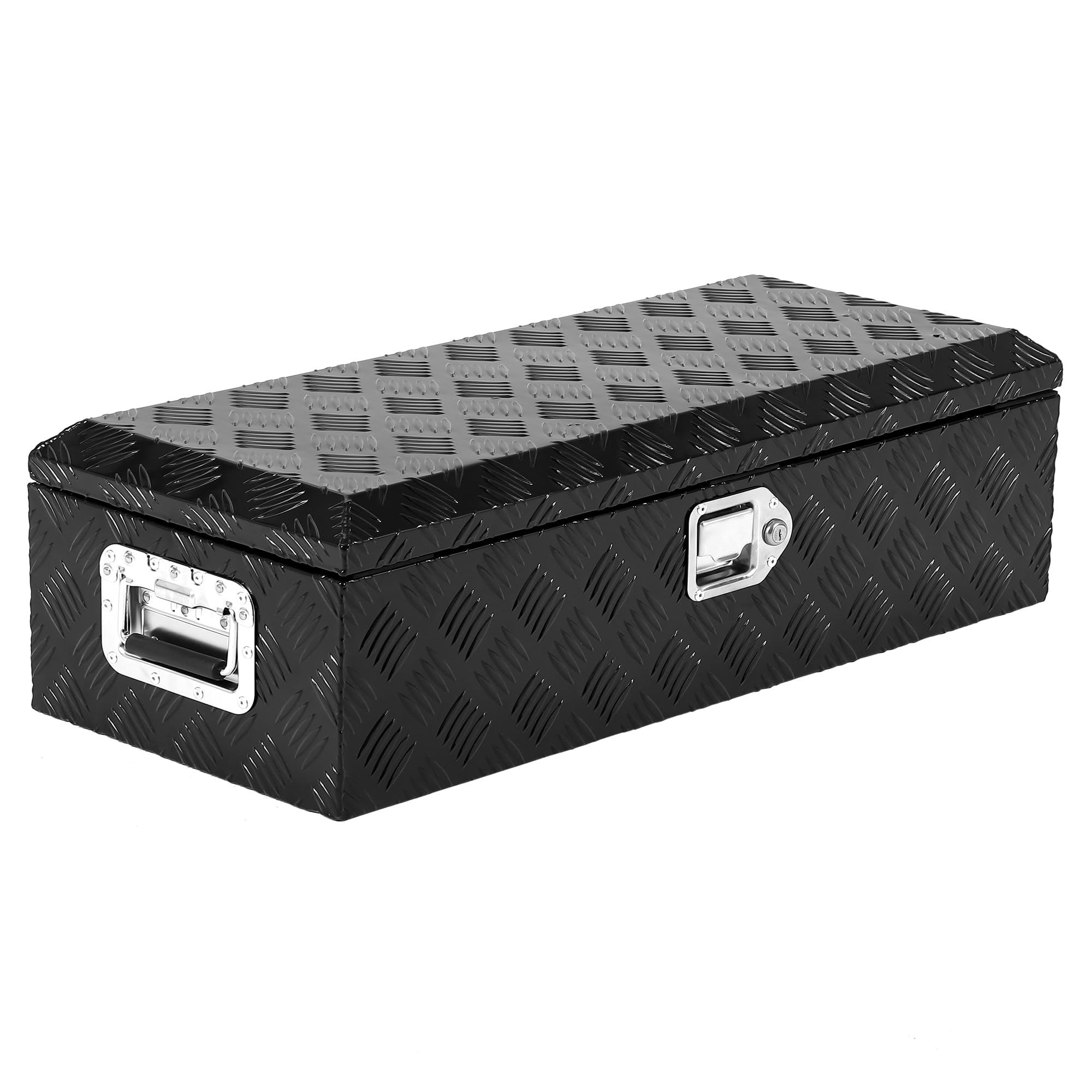 Garvee 39X13 Inch Truck Bed Tool Box Heavy Duty Aluminum Diamond Plate Waterproof Storage Chest with Lock for Trucks Trailers RVs, Black