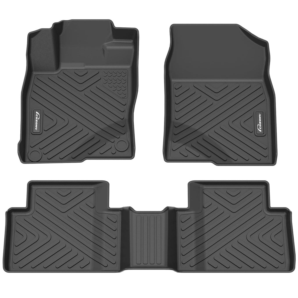 Garvee Floor Mats for 2016-2021 Honda Civic Coupe/Sedan, 2017-2021 Honda Civic Hatchback Type R, TPE All Weather Custom Fit 1st & 2nd Row Floor Liner