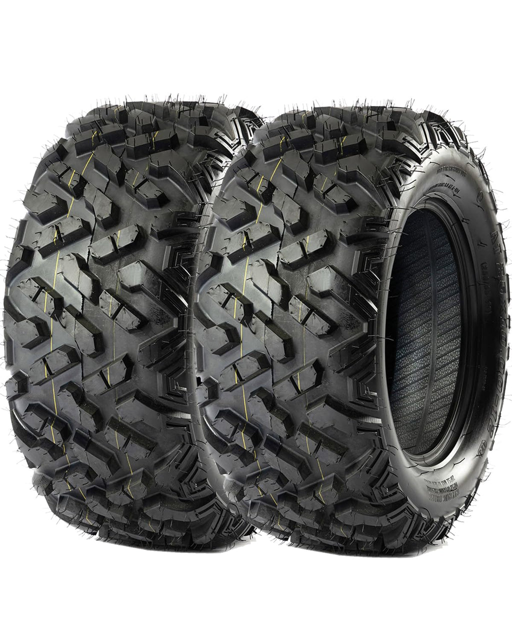 Garvee Set of 2 25x10-12 6PR ATV UTV Tires, All Terrain, Tubeless, Heavy-Duty for Mud, Trail, Sand, Gravel & Street, Black