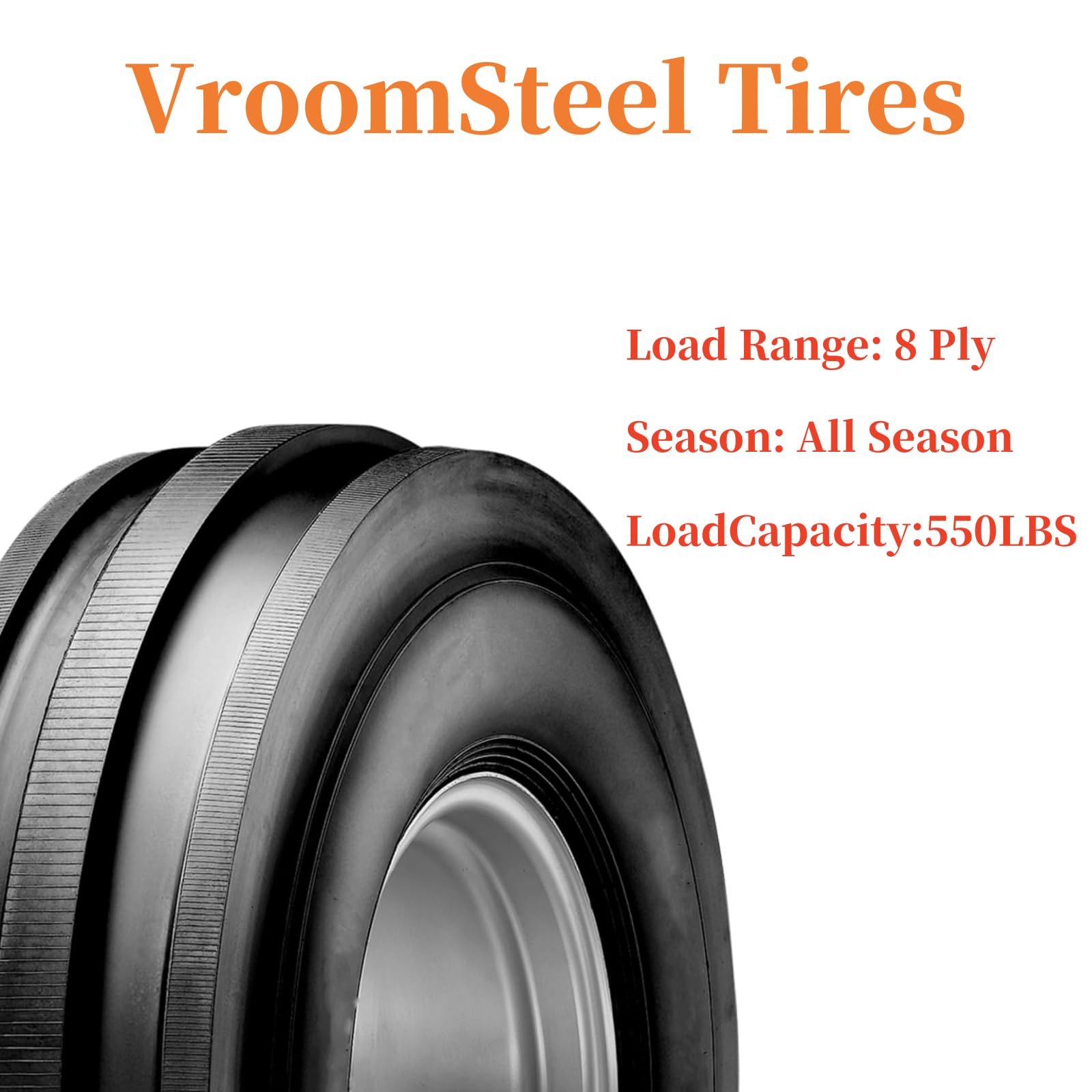 Garvee 10.00-16 3RIB/4RIB TL Front Tractor 4-rib 3-rib 10.00-16 Tires 100016 10.00 1 16