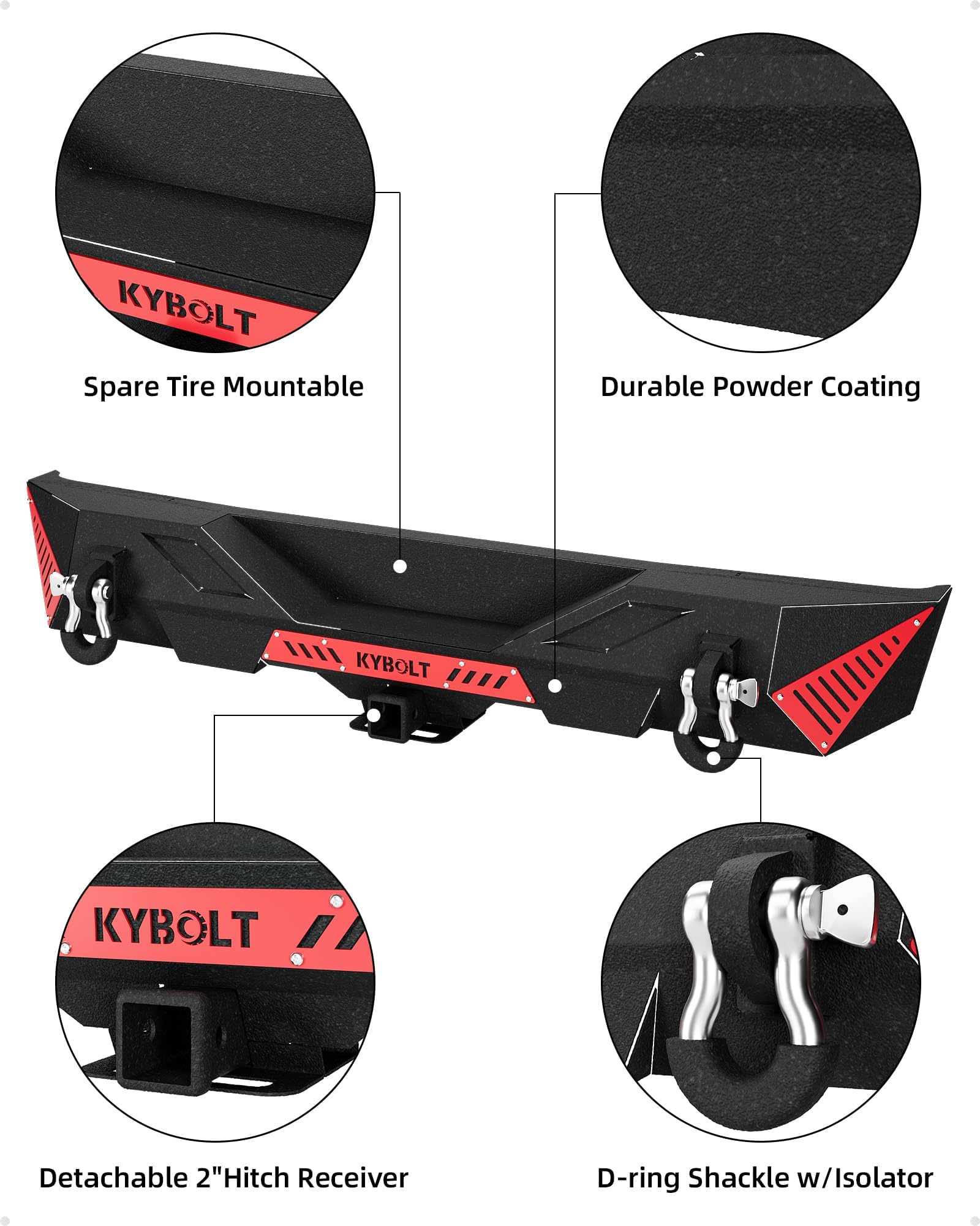 Garvee Front & Rear Bumper for 2018-2023 Jeep Wrangler JL/Unlimited JLU, Heavy-Duty Steel, Easy Install, Off-road Ready