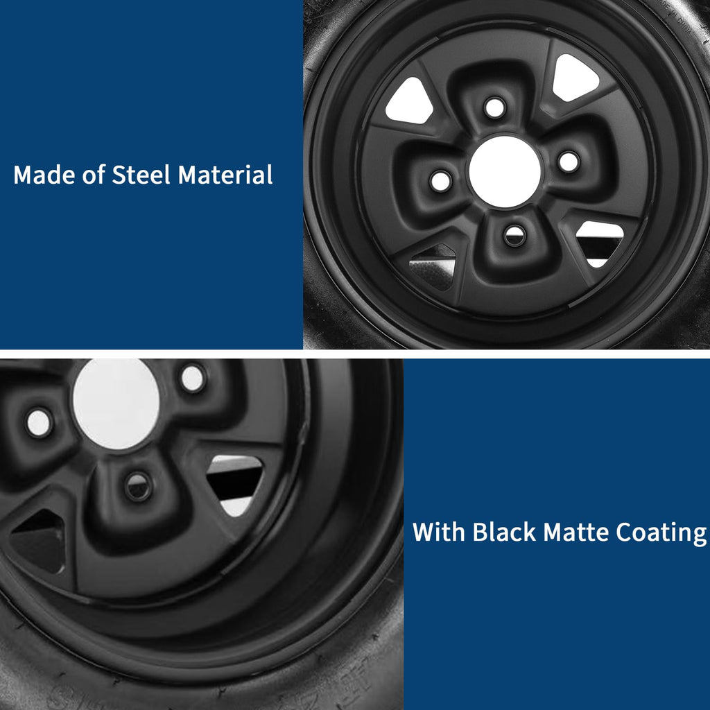 Garvee 2 PCS 25x10-12 ATV Tires with 12" Wheel Rim 4 Bolt, All-Season Off-Road Mud Sand Terrain, 12x7" Rim, Black