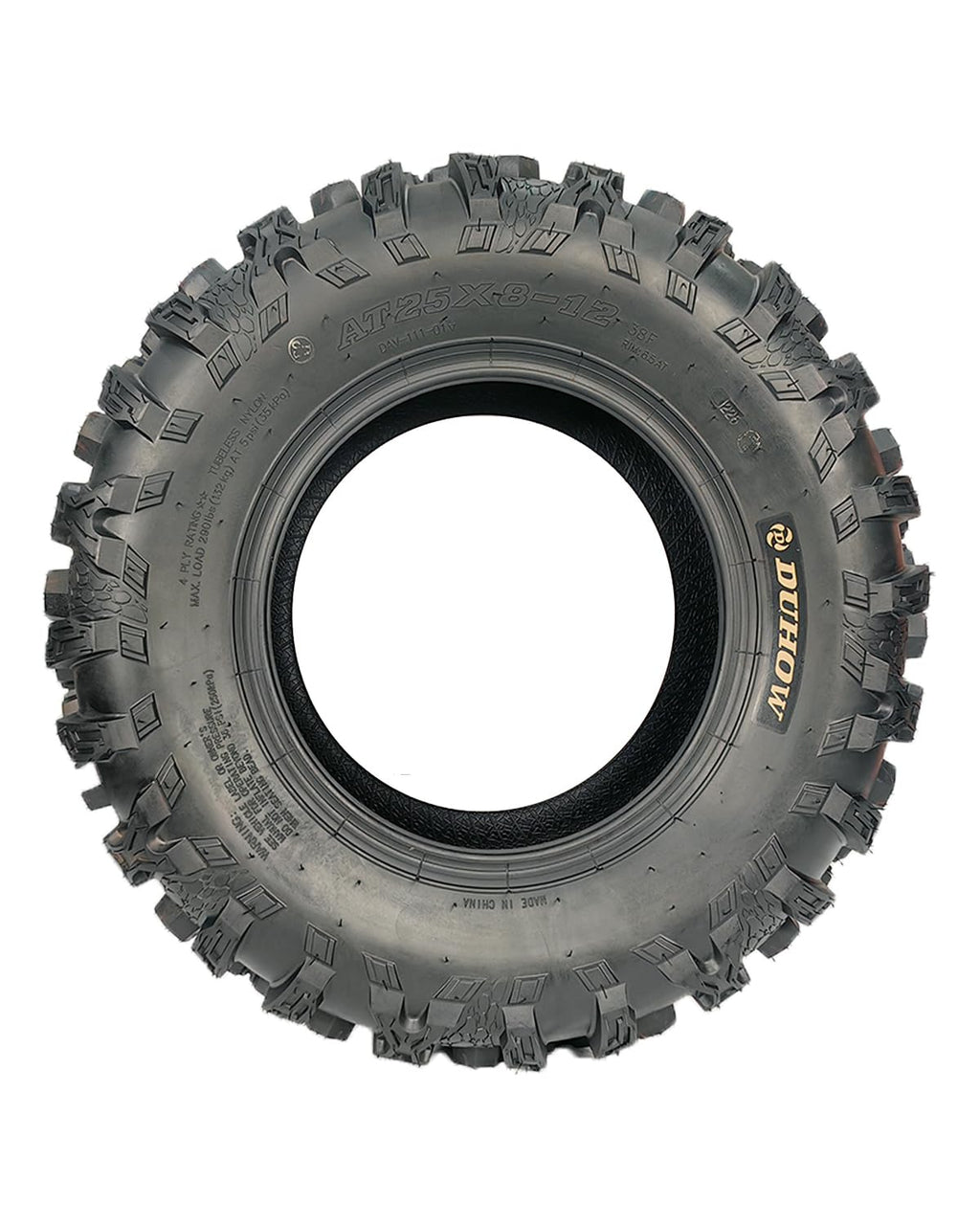 Garvee Set of 2 UTV ATV Tires 25x8-12 Heavy Duty 4-Ply Rated All Terrain Tires for Mud Gravel Dirt, Black