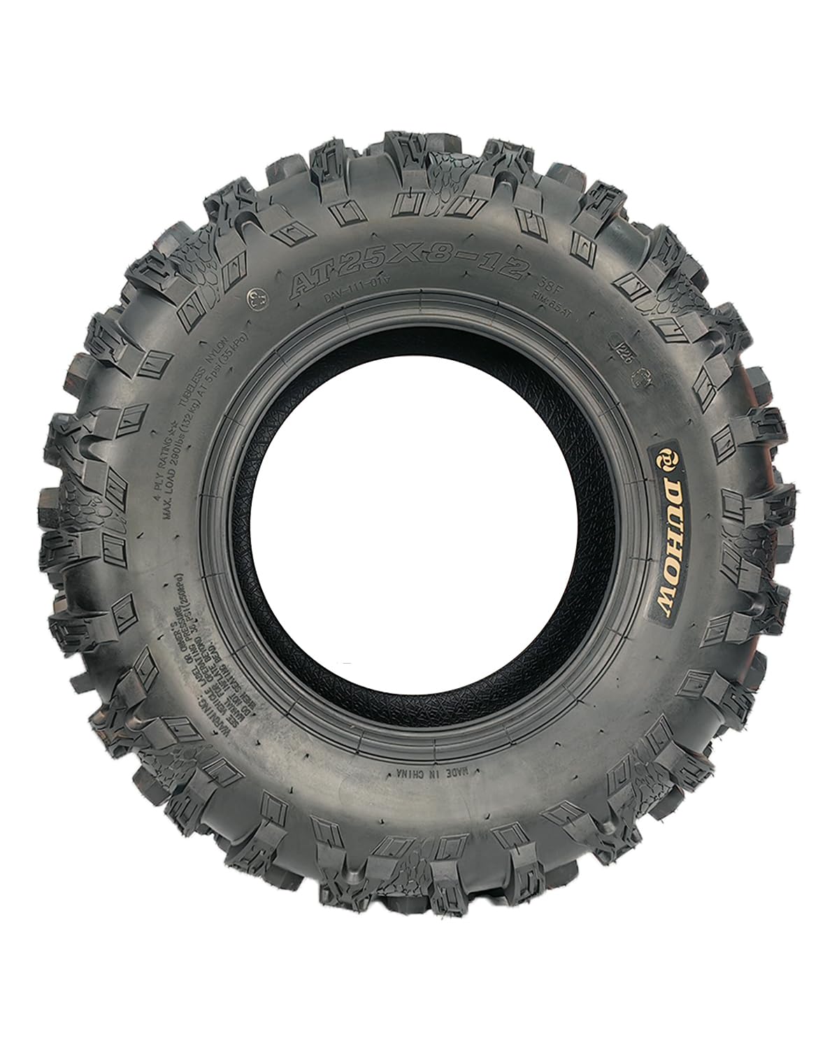 Garvee Set of 2 UTV ATV Tires 25x8-12 Heavy Duty 4-Ply Rated All Terrain Tires for Mud Gravel Dirt, Black