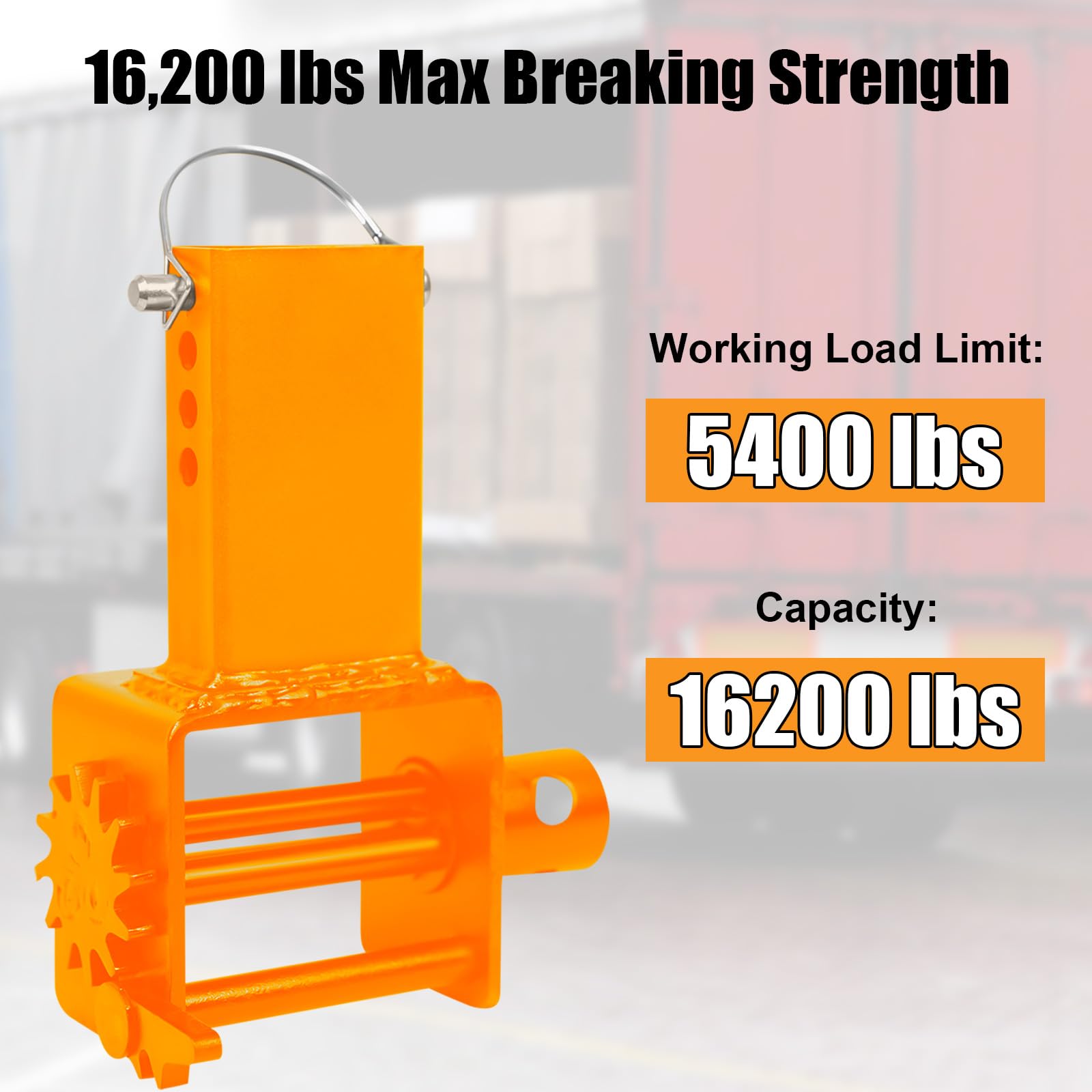 Garvee Trailer Stake Pocket Winch, Pack of 4 Heavy Duty Stake Pocket Winch 16200 Lbs Capacity and 5400 Lbs Load Limit for Flatbed Trailer Trucks Winches, Orange