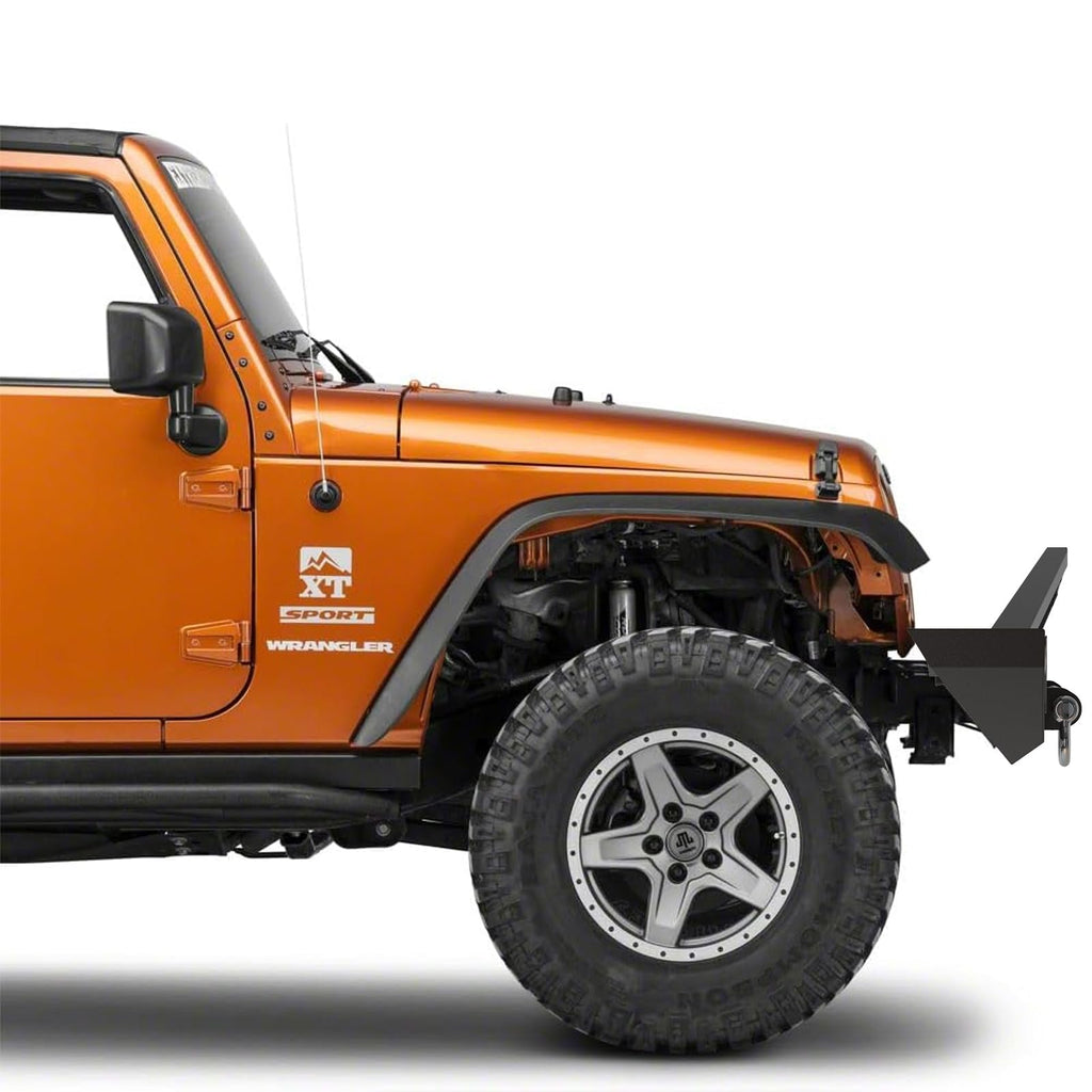 Garvee Front Bumper Compatible with 2007-2018 Jeep Wrangler JK & Unlimited JKU (2/4 Doors), Rock Crawler Off Road Full Width Bumper with Winch Plate Mounting & 2 x D-Rings