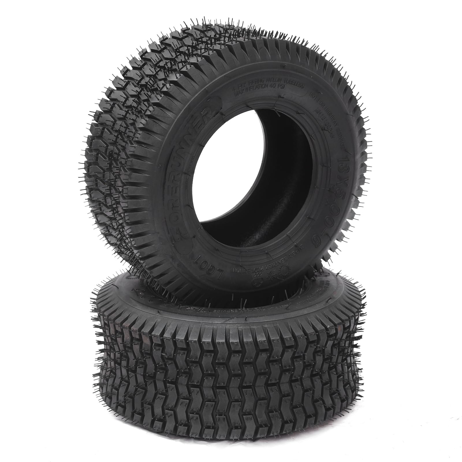 Garvee Lawn Mower Tires Turf Tires 13x5.00-6 4PR for Golf Cart Tires, Garden Tractor Riding Mower Tubeless Set of 2