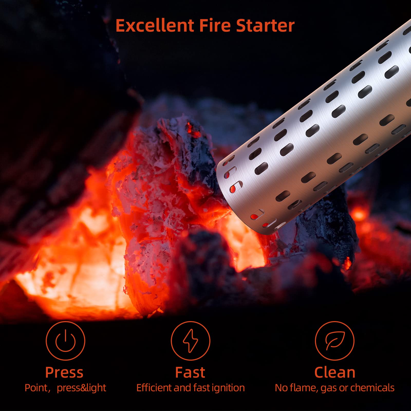 Garvee Electric Charcoal Starter, 2000W Electric Fire Starter, BBQ Smoker, Grill Starter, Chemical Free Heated Air