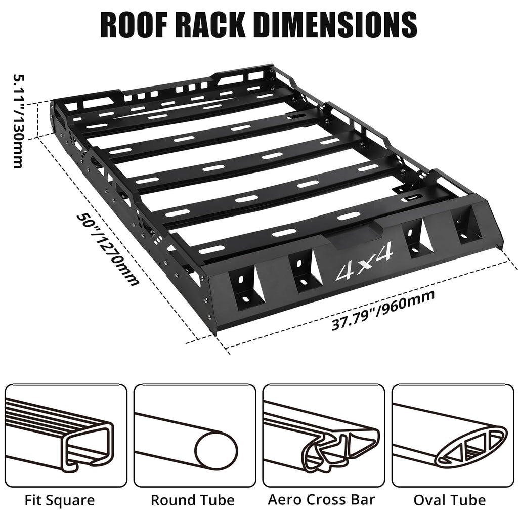 Garvee Roof Rack Basket Heavy Duty 220Lbs Capacity Anti-Rust Coating SUV Truck Cars