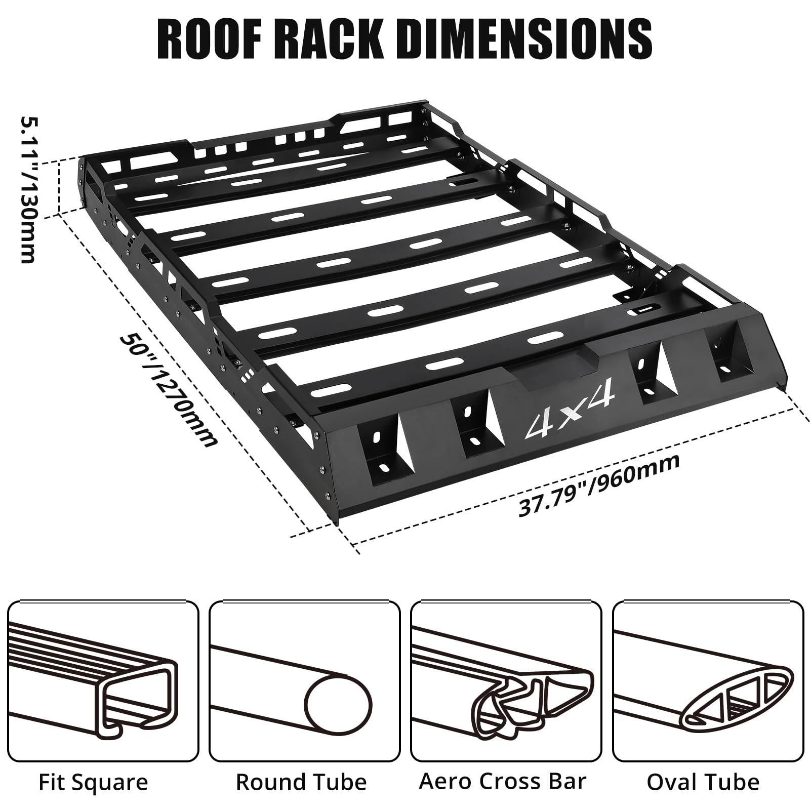 Garvee Roof Rack Basket Heavy Duty 220Lbs Capacity Anti-Rust Coating SUV Truck Cars