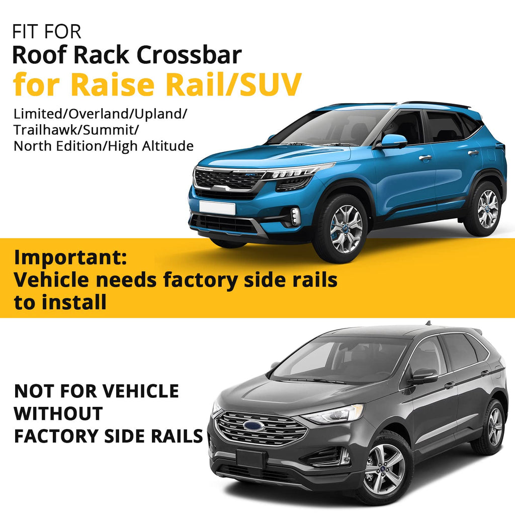 Garvee Roof Rack Cross Bars, 54" Universal Roof Bars for Most SUV Without Roof Side Rail, Crossbars for Rooftop Cargo Carrier, Luggage, Kayak, Bike, Snowboard