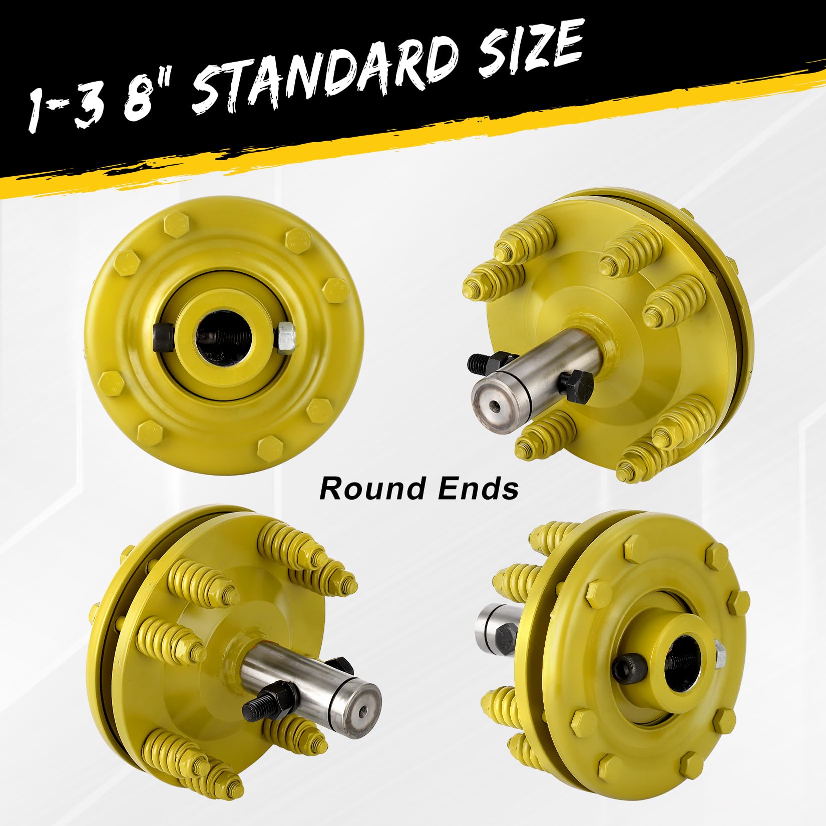Garvee Slip Clutch, 1 3/8" Slip Clutch, Smooth Round Ends PTO Friction Clutch, Carburized Steel Tractor Slip Clutch, Adjustable Rotary Cutter Slip Clutch, Brush Slip Clutch for Shaft