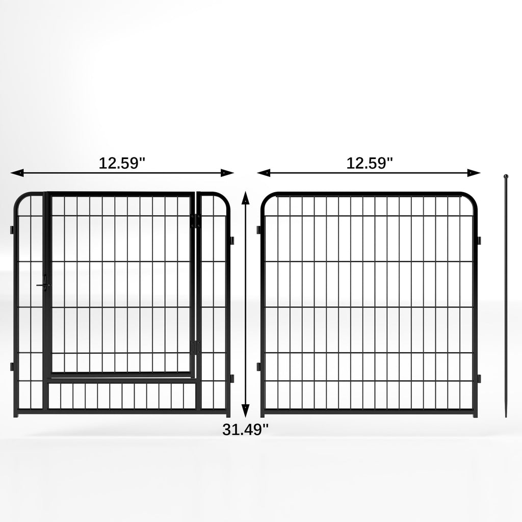 Garvee Dog Playpen 32" Height 8 Panels Pet Exercise Pen with Automatic Gravity Lock Doors, Portable Pet Play Yard Gate