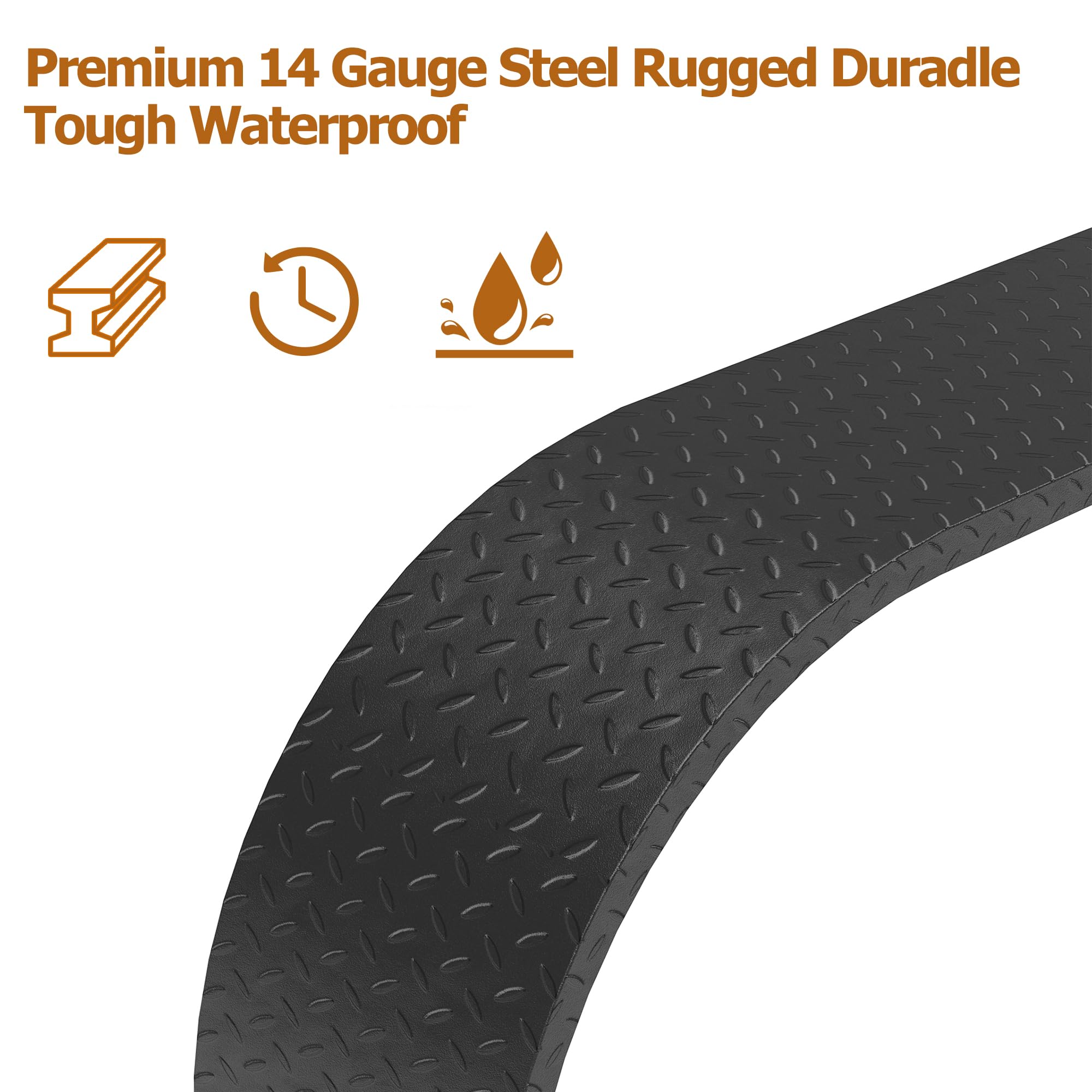 Garvee Tandem Trailer Fenders Double Axle Fit for 13-15 Inch Wheels, 66" x 9.1" x 20", Heavy Duty Steel, Black