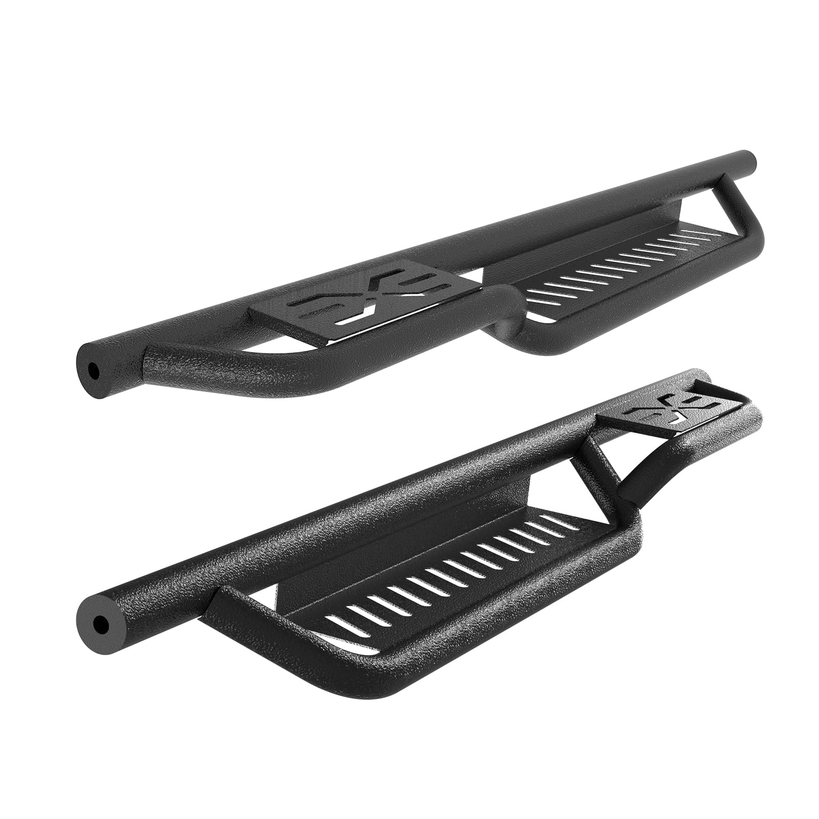 Garvee Running Boards with Two-Stair Design - All-Steel Bolt-On Side Steps, Compatible with 1997-2006 Jeep Wrangler TJ 2-Door, Black Powder-Coated Nerf Bars