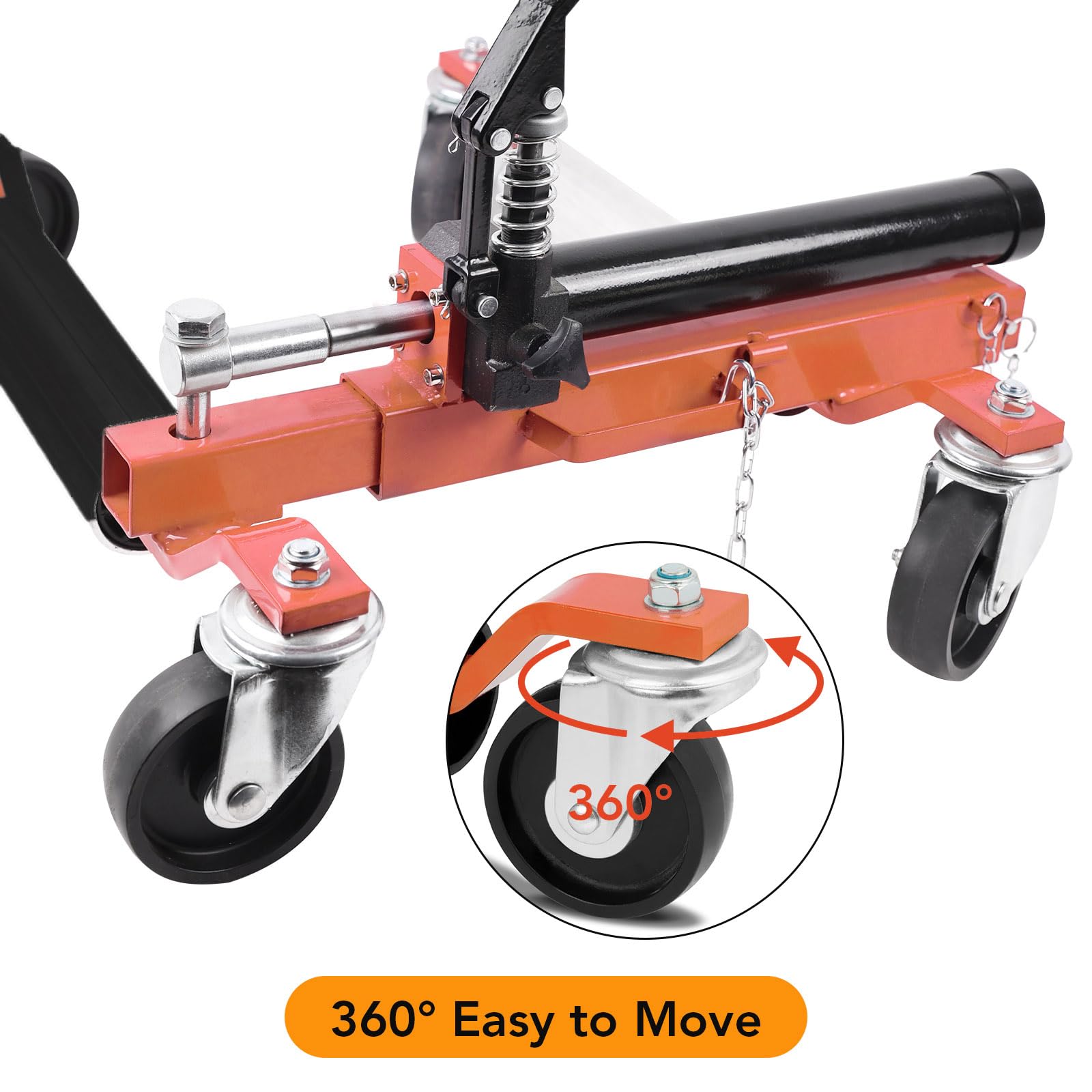Garvee Car Wheel Dolly Set of 4, Hydraulic Tire Jack, 1500 LBS Capacity, Durable, for Trucks, RVs, Trailers, Orange