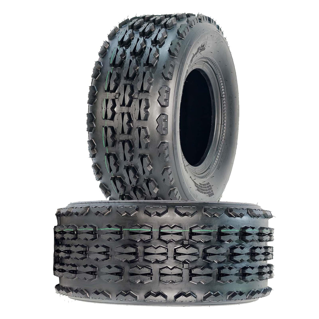 Garvee 19x7-8 ATV/UTV Knobby Sport Tires - Front 19x7x8 Mini Bike Tires, 4-Ply Tubeless All-Terrain, Black