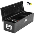 Garvee 48 Inch Heavy Duty Aluminum Truck Bed Tool Box, Diamond Plate Tool Box with Side Handle and Lock Keys, Storage Tool Box Chest Box Organizer for Pickup, Truck Bed, RV, Trailer, Black
