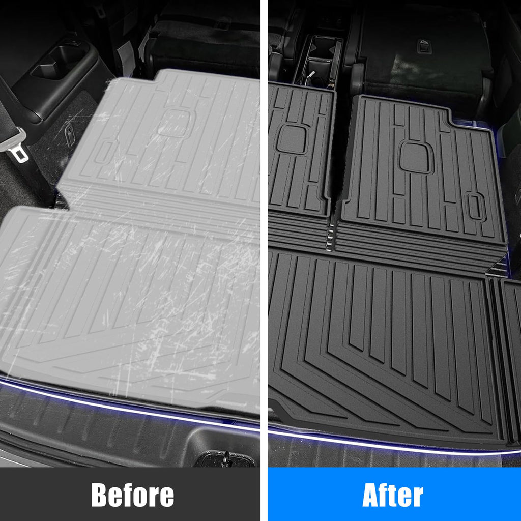 Garvee Trunk Mat for Nissan Pathfinder 2022-2024, All-Weather TPE Cargo Protector, Rear Floor Mat, Durable Black