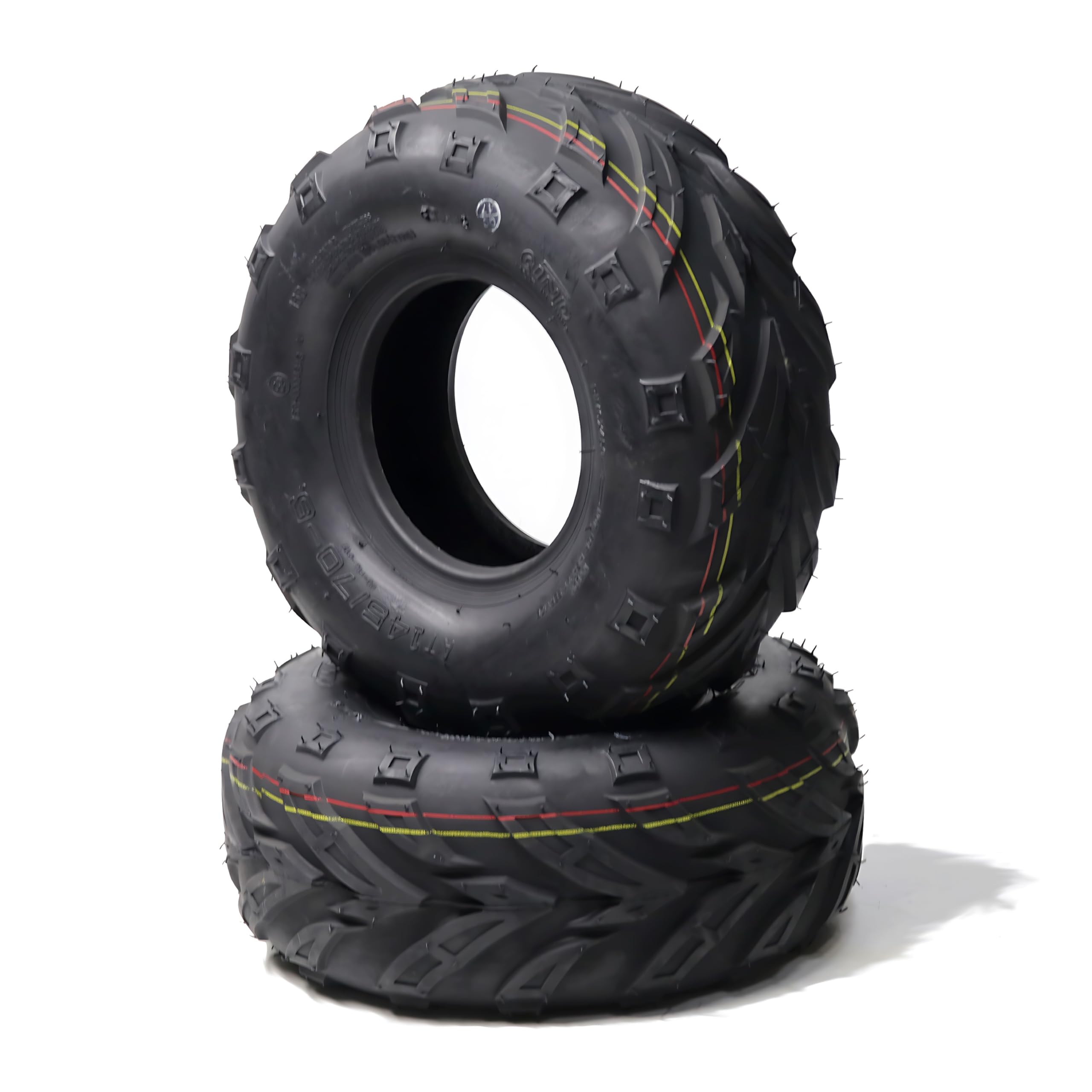 Garvee Go-Kart Sport ATV Tires Set of 4 16X6.00-8 Off-Road Tubeless Tires for Agricultural Machinery, Rugged Black