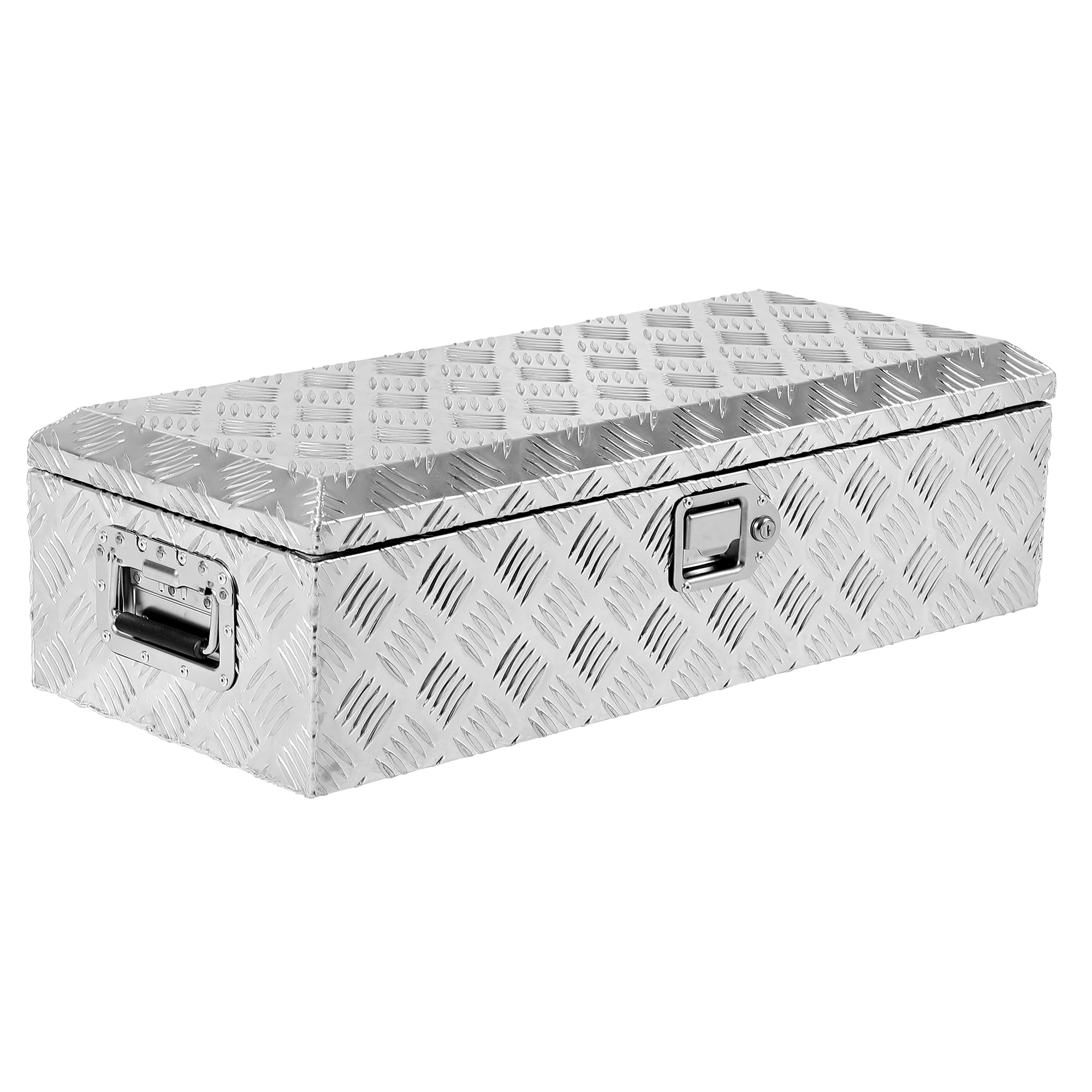 Garvee 39X13 Inch Truck Bed Tool Box, Heavy-Duty Aluminum Diamond Plate Storage Chest, Waterproof with Lock, for Trucks, Trailers, RVs, and Warehouses, Silver