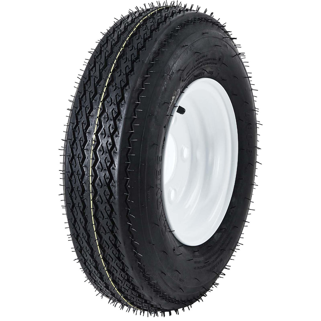 Garvee 4.80-8 Trailer Tire and Wheel Assembly, Heavy-Duty Load Range C 6PR, 8 Inch White Modular Wheel for Utility Boat Camper Trailers, Set of 2