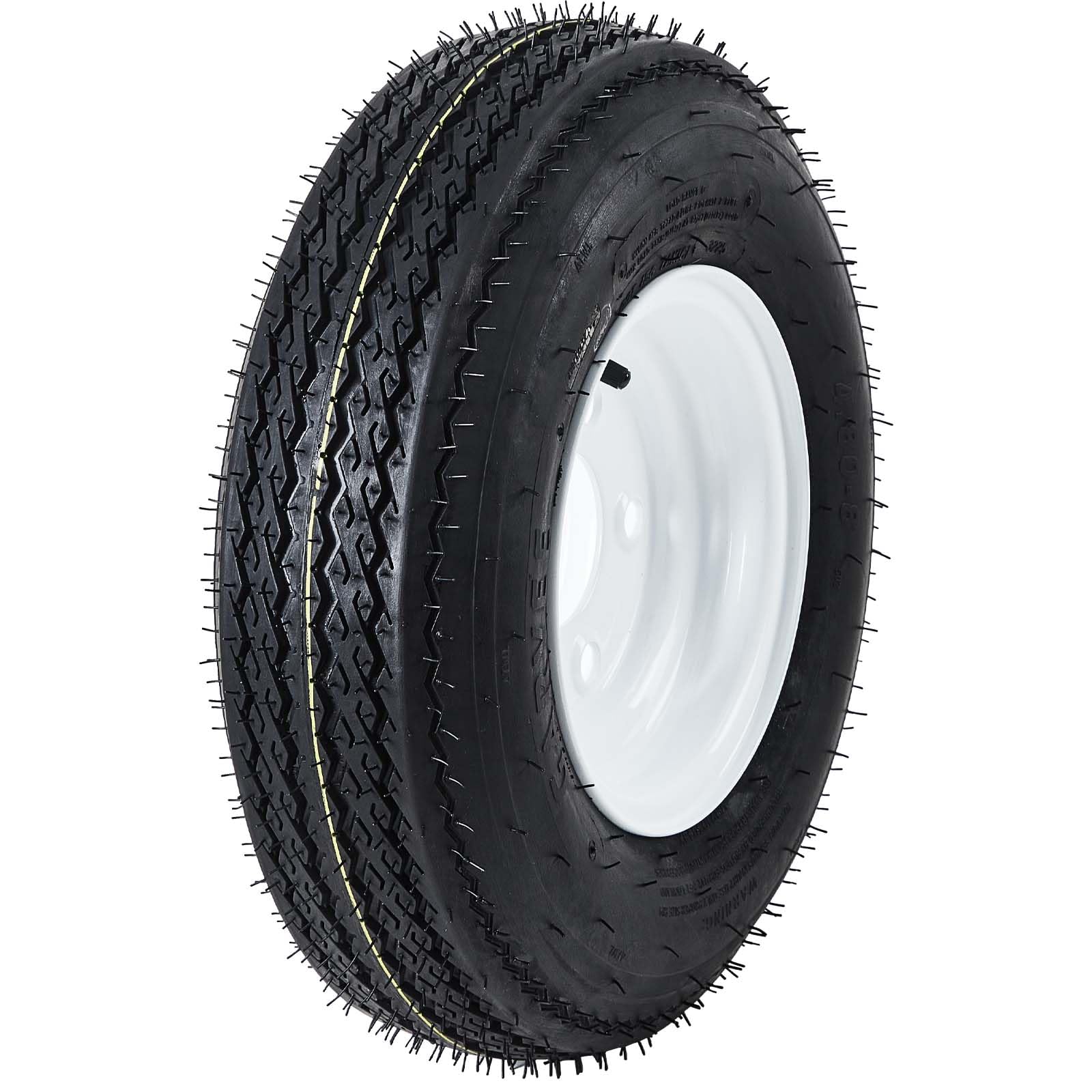 Garvee 4.80-8 Trailer Tire and Wheel Assembly, Heavy-Duty Load Range C 6PR, 8 Inch White Modular Wheel for Utility Boat Camper Trailers, Set of 2