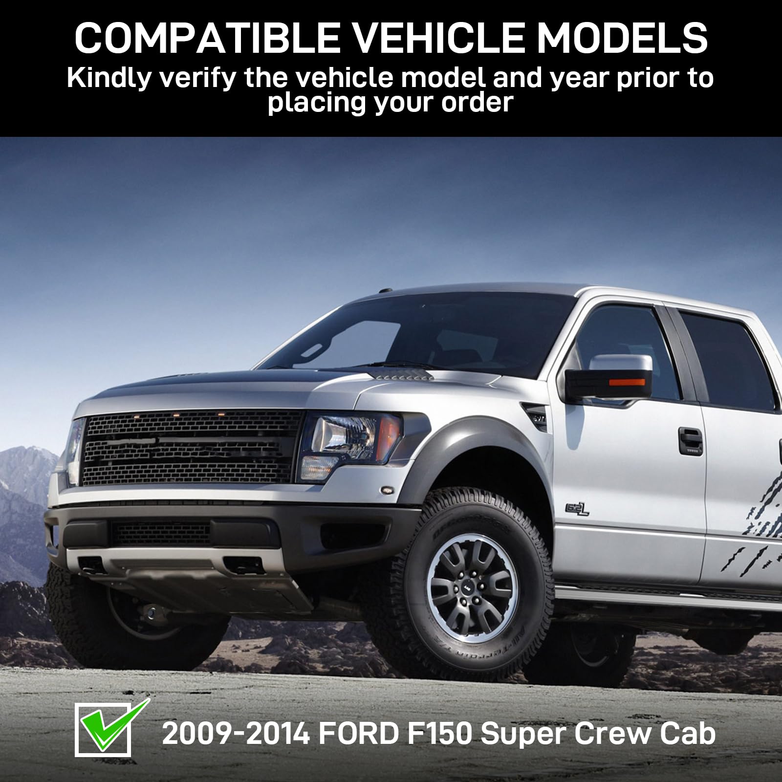 Garvee 6.3 Inch Running Boards for 2009-14 Ford F150 Super Crew