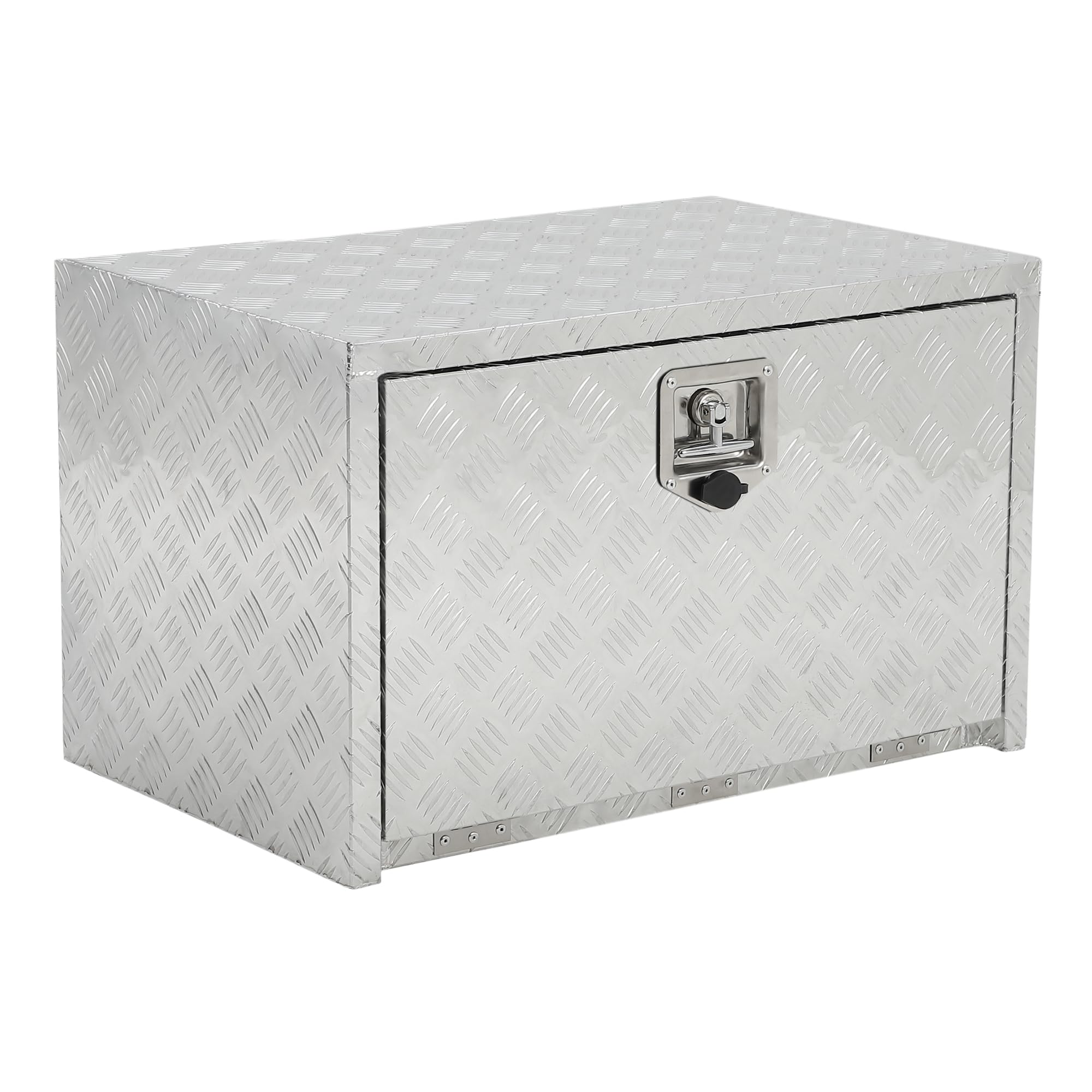 Garvee 18"X18" Heavy Duty Aluminum Tool Underbody Box, Waterproof Truck Storage Organizer Chest for Pick Up Truck Bed, RV Trailer, Silver