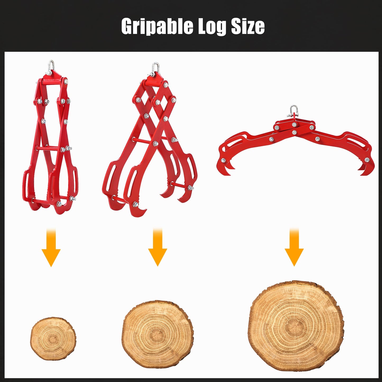 Garvee Heavy Duty Log Lifting Tongs: 36 inch 4 Claw Log Grapple for Logging Tongs,Eagle Claws Design , Lumber Skidding Logging Grabber