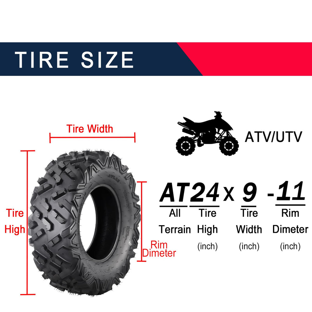 Garvee AT30x10R14 8PR TL UTV/ATV All Terrain Tires, 310lbs Max Load